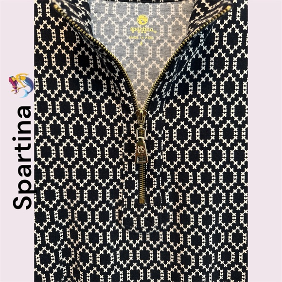 Spartina Black and Cream Patterned Dress. Size Small. EUC - Picture 4 of 5